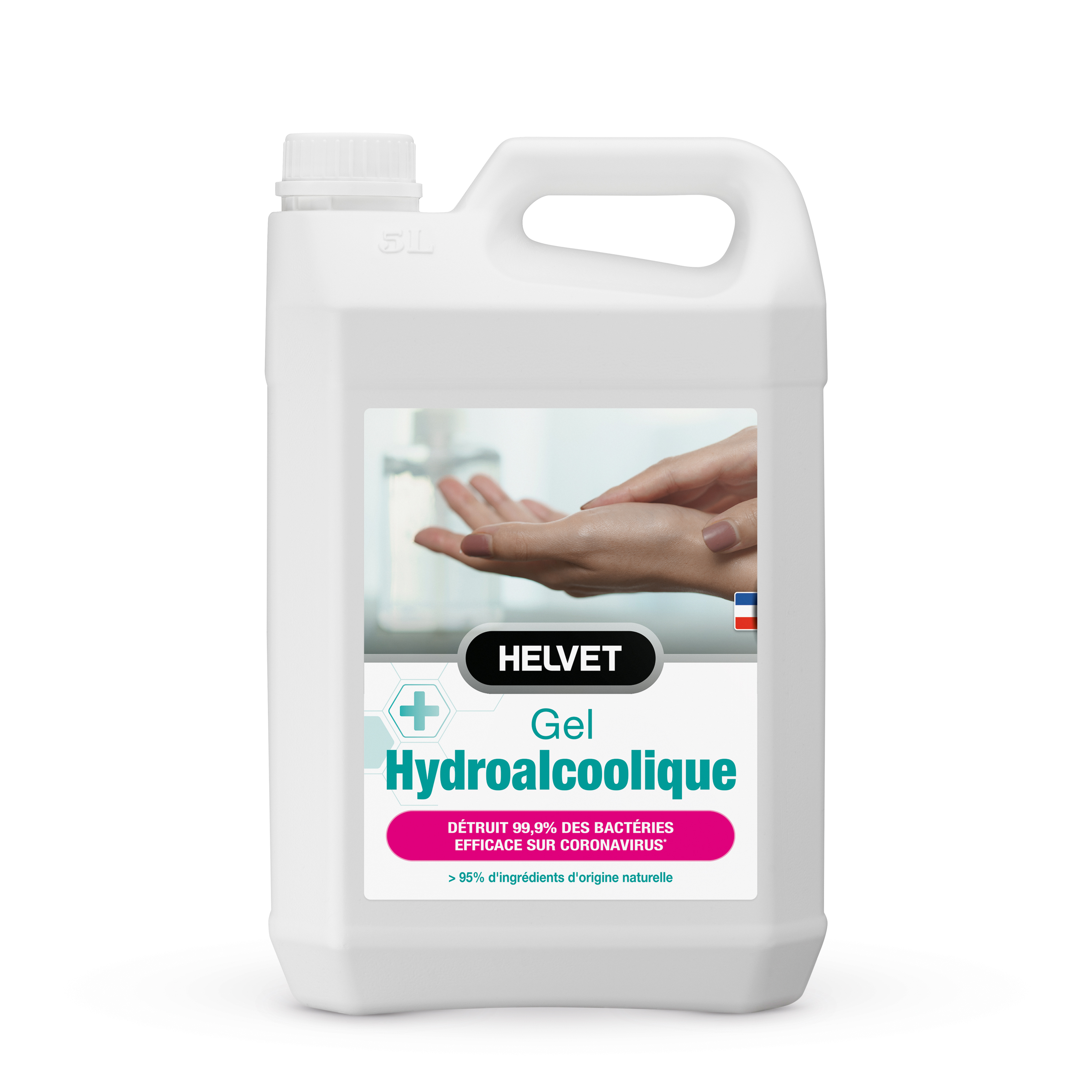 Antisepsie des mains : GEL HYDROALCOOLIQUE 5L HELVET